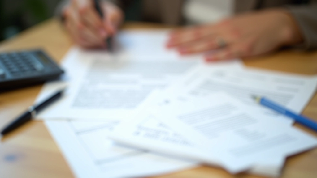 Documentos y formularios de la Seguridad Social organizados en mesa de trabajo