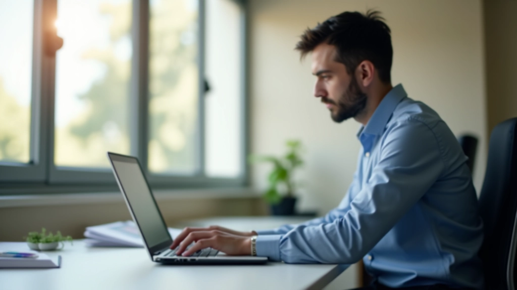 Persona revisando pantalla de computadora con portal de Seguridad Social mostrando datos de cotización