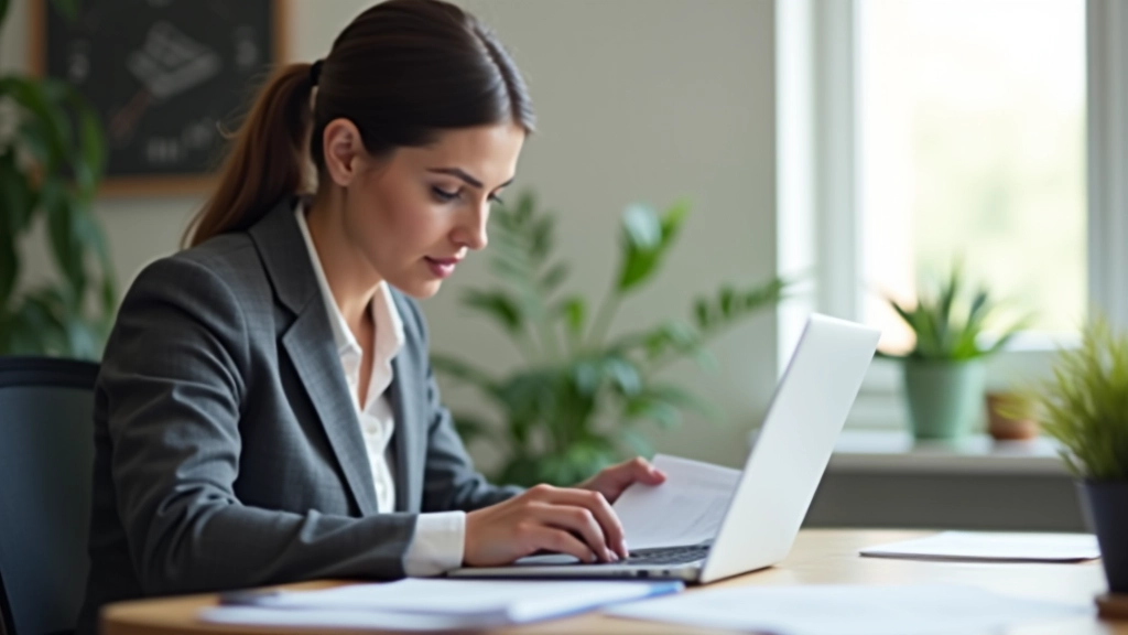 Persona revisando documentos de la Seguridad Social en pantalla de ordenador